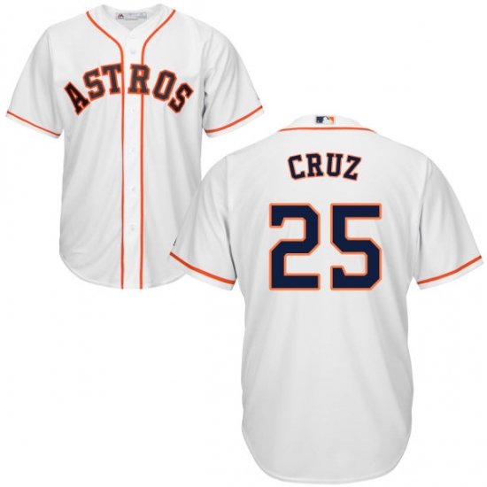 Youth Majestic Houston Astros #25 Jose Cruz Authentic White Home Cool Base MLB Jersey - Ujersey
