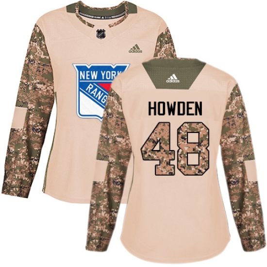 Women's Adidas New York Rangers #48 Brett Howden Authentic Camo Veterans Day Practice NHL Jersey - Ujersey