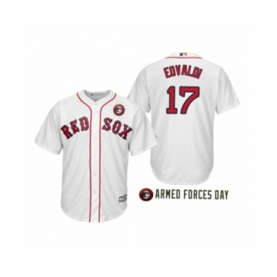 Youth 2019 Armed Forces Day Nathan Eovaldi #17 Boston Red Sox White Jersey - Ujersey