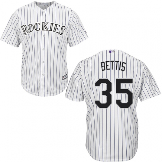 Men's Majestic Colorado Rockies #35 Chad Bettis Replica White Home Cool Base MLB Jersey - Ujersey