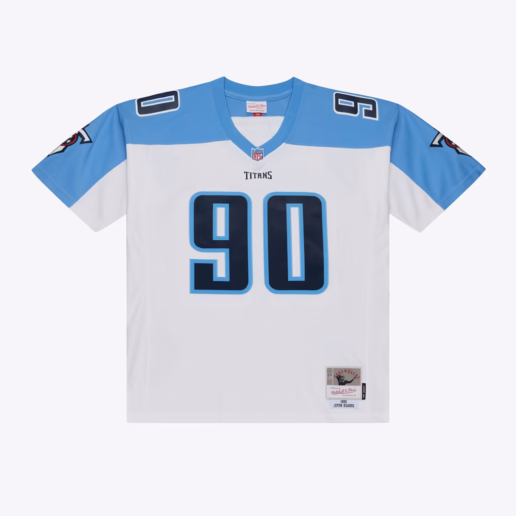 Men's Tennessee Titans Jevon Kearse Mitchell & Ness White Retired Legacy Replica Player Jersey - Ujersey