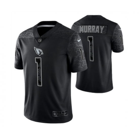Men's Arizona Cardinals #1 Kyler Murray Black Reflective Limited Stitched Football Jersey - Ujersey