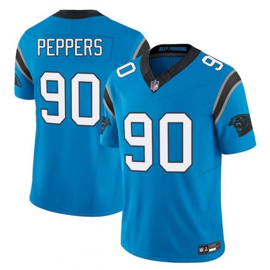 Men's Carolina Panthers #90 Julius Peppers Blue F.U.S.E. Vapor Limited Football Stitched Jersey - Ujersey