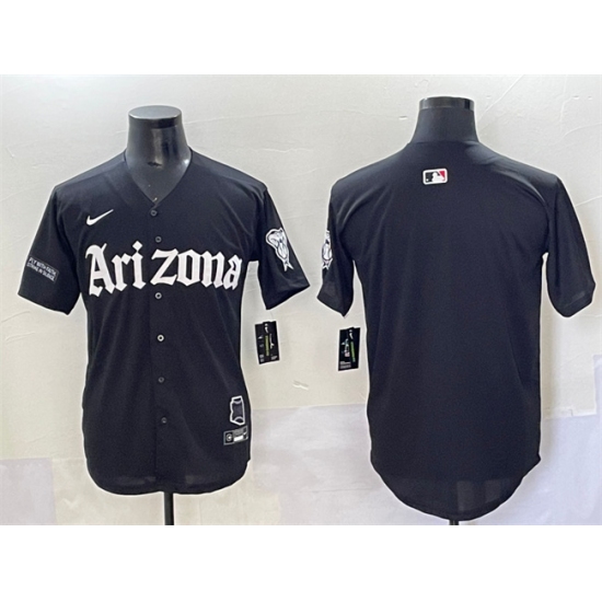 Men's Arizona Diamondbacks Blank Black 'Gothic Desert Fang Edition' Vapor Premier Limited Stitched Baseball Jersey - Ujersey