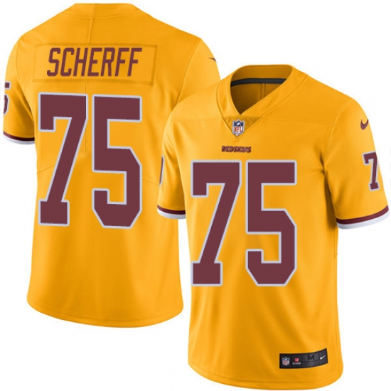 Youth Nike Washington Redskins #75 Brandon Scherff Limited Gold Rush Vapor Untouchable NFL Jersey