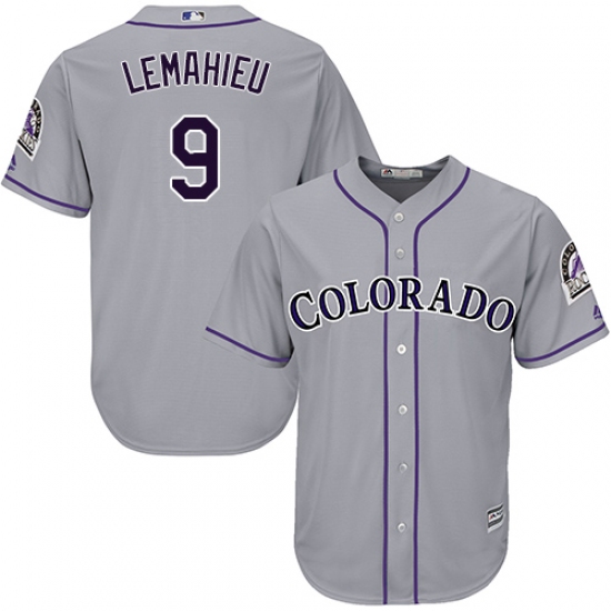 Men's Majestic Colorado Rockies #9 DJ LeMahieu Replica Grey Road Cool Base MLB Jersey - Ujersey