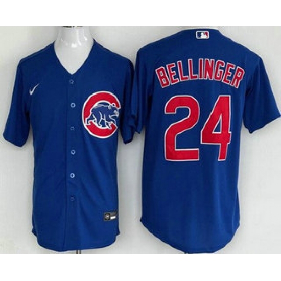 Men's Chicago Cubs #24 Cody Bellinger Blue Cool Base Jersey - Ujersey