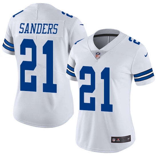 Women's Nike Dallas Cowboys #21 Deion Sanders White Vapor Untouchable Limited Player NFL Jersey - Ujersey
