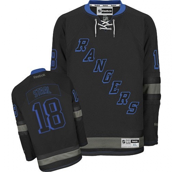 Men's Reebok New York Rangers #18 Marc Staal Premier Black Ice NHL Jersey - Ujersey