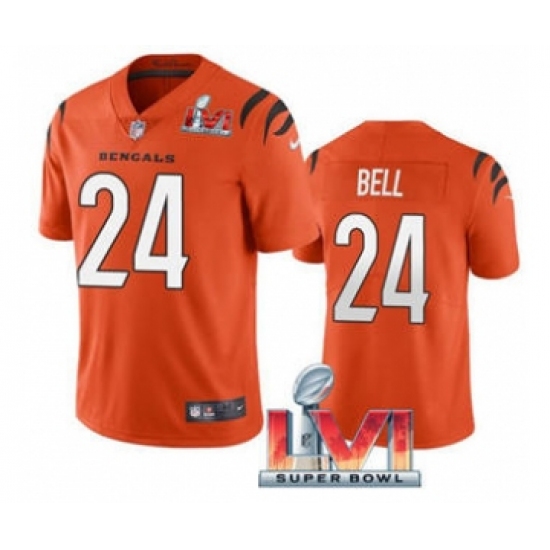 Men's Cincinnati Bengals #24 Vonn Bell Orange 2022 Super Bowl LVI Vapor Limited Stitched Jersey - Ujersey