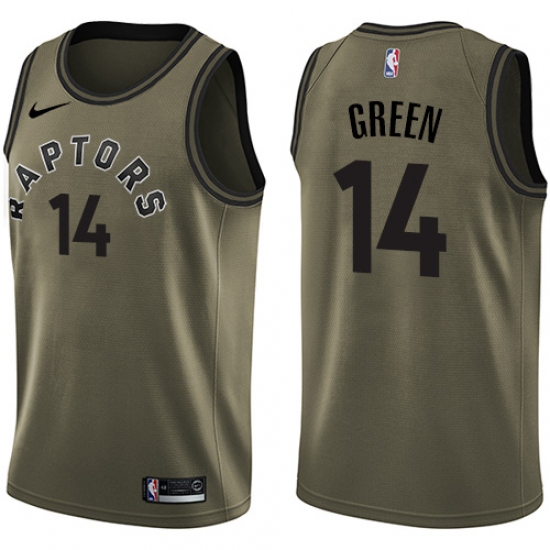 Youth Nike Toronto Raptors #14 Danny Green Swingman Green Salute to Service NBA Jersey - Ujersey