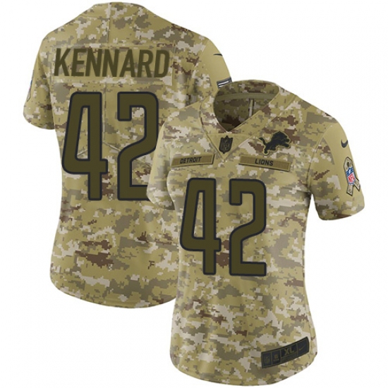Women's Nike Detroit Lions #42 Devon Kennard Limited Camo 2018 Salute to Service NFL Jersey - Ujersey