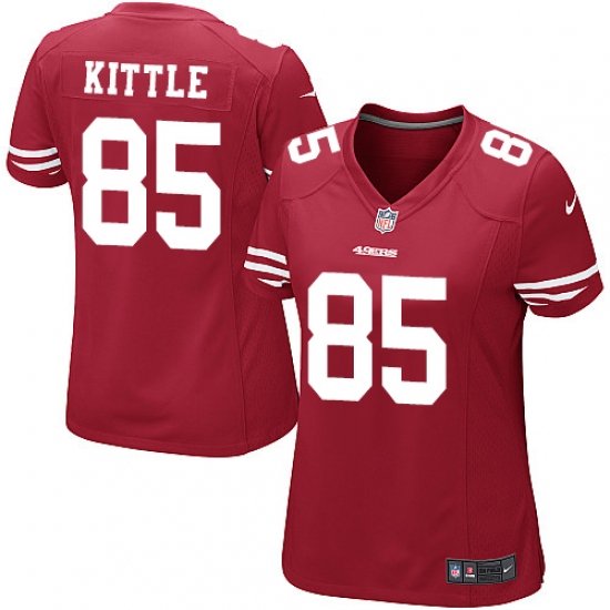 Women's Nike San Francisco 49ers #85 George Kittle Game Red Team Color NFL Jersey - Ujersey