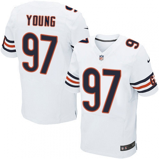 Men's Nike Chicago Bears #97 Willie Young Elite White NFL Jersey - Ujersey