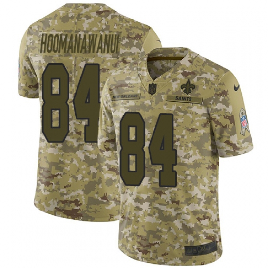 Men's Nike New Orleans Saints #84 Michael Hoomanawanui Limited Camo 2018 Salute to Service NFL Jersey - Ujersey