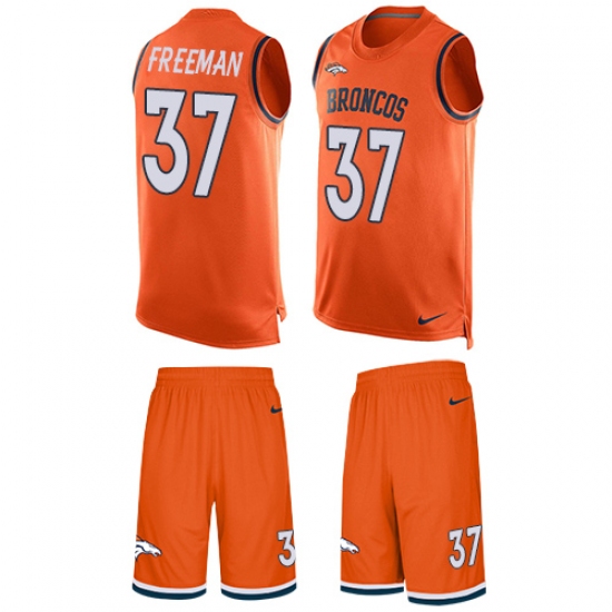 Men's Nike Denver Broncos #37 Royce Freeman Limited Orange Tank Top Suit NFL Jersey - Ujersey