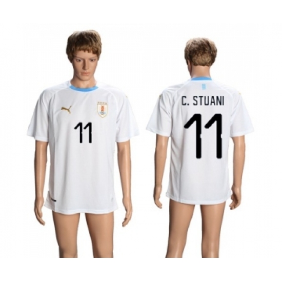 Uruguay #11 C.Stuani Away Soccer Country Jersey