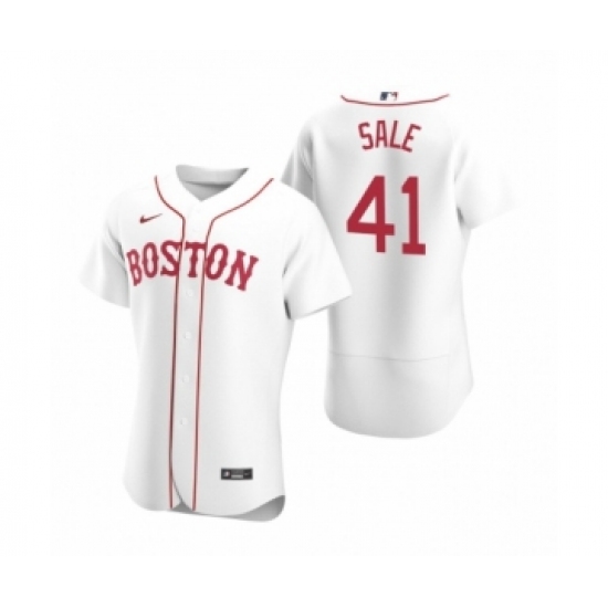 Men's Boston Red Sox #41 Chris Sale Nike White Authentic 2020 Alternate Jersey - Ujersey