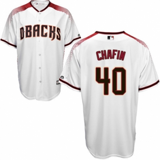 Men's Majestic Arizona Diamondbacks #40 Andrew Chafin Replica White Home Cool Base MLB Jersey