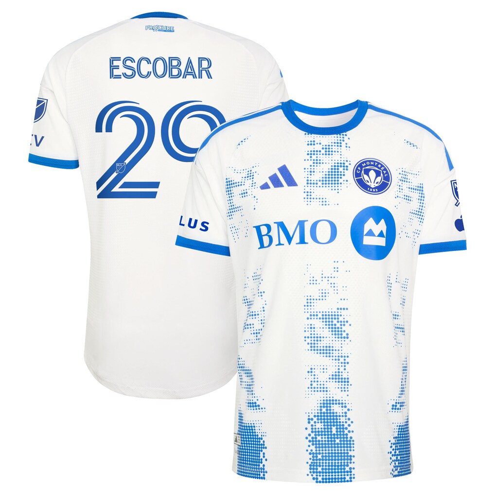 Men's CF Montreal Franco Escobar adidas White 2026 The Procure Jersey On-Field Authentic Patch Jersey - Ujersey