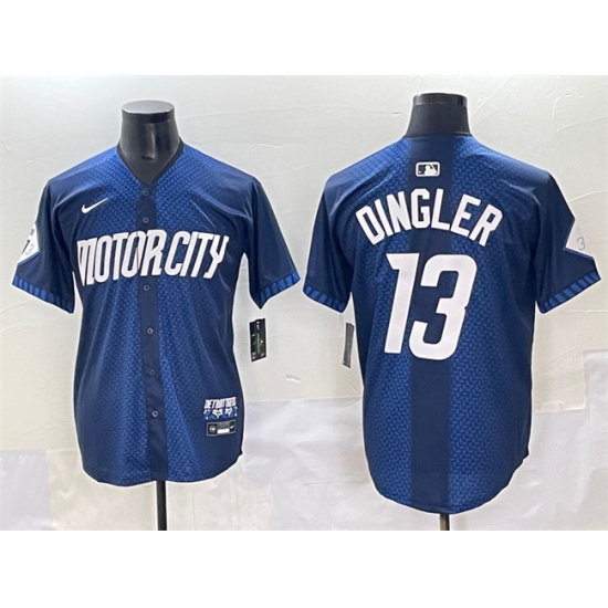 Men's Detroit Tigers #13 Dillon Dingler 2024 Navy City Connect Cool Base Limited Stitched Jersey - Ujersey
