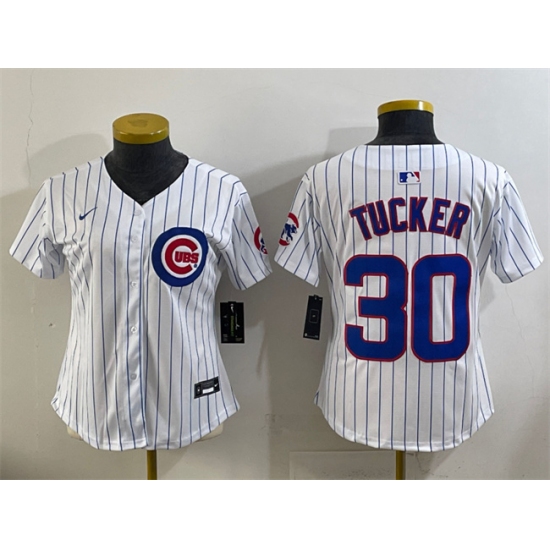 Youth Chicago Cubs #30 Kyle Tucker White Home Limited Stitched Baseball Jersey - Ujersey