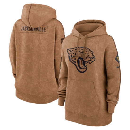 Women's Jacksonville Jaguars Nike Brown 2023 Salute to Service Pullover Hoodie - Ujersey