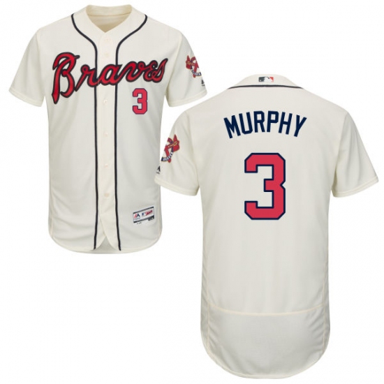 Men's Majestic Atlanta Braves #3 Dale Murphy Cream Alternate Flex Base Authentic Collection MLB Jersey - Ujersey