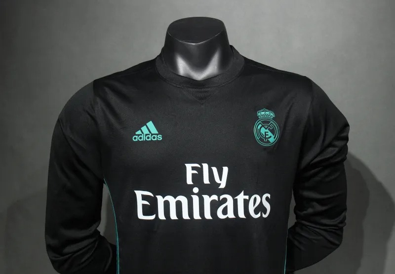 Real Madrid Retro Jersey Away Long Sleeve Soccer Shirt 2017/18