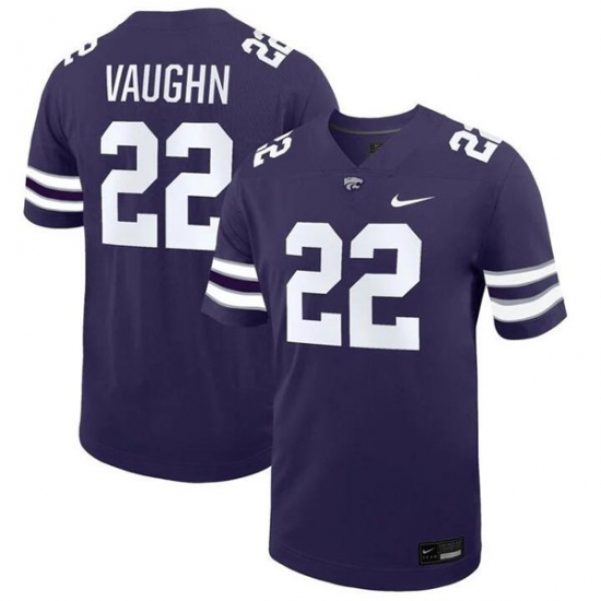 Men's Kansas State Wildcats #22 Deuce Vaughn Purple Stitched Jersey - Ujersey