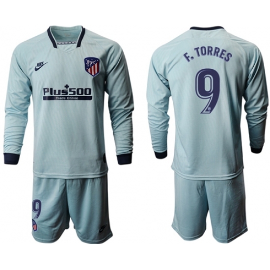 Atletico Madrid #9 F.Torres Third Long Sleeves Soccer Club Jersey