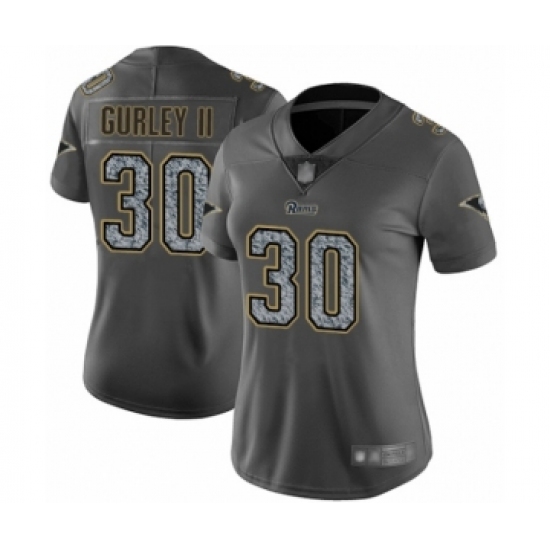 Women's Los Angeles Rams #30 Todd Gurley Limited Gray Static Fashion Football Jersey - Ujersey