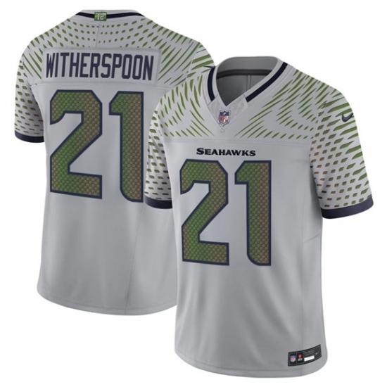 Men's Seattle Seahawks #21 Devon Witherspoon Gray 2025 F.U.S.E. “Rivalries” Vapor Limited Football Stitched Jersey - Ujersey