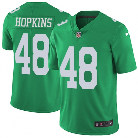 Men's Nike Philadelphia Eagles #48 Wes Hopkins Limited Green Rush Vapor Untouchable NFL Jersey - Ujersey
