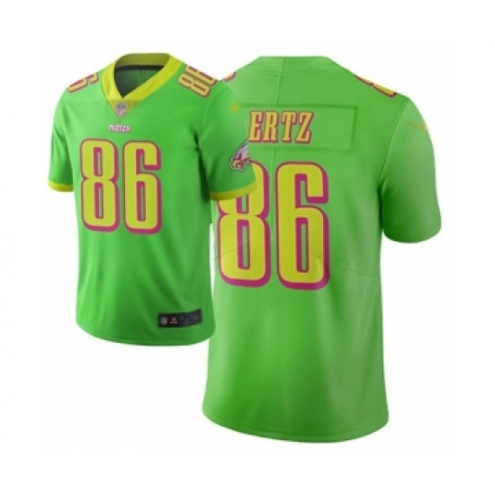 Women's Philadelphia Eagles #86 Zach Ertz Limited Green City Edition Football Jersey