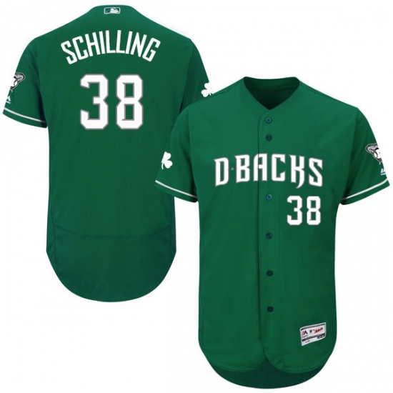 Men's Majestic Arizona Diamondbacks #38 Curt Schilling Green Celtic Flexbase Authentic Collection MLB Jersey - Ujersey