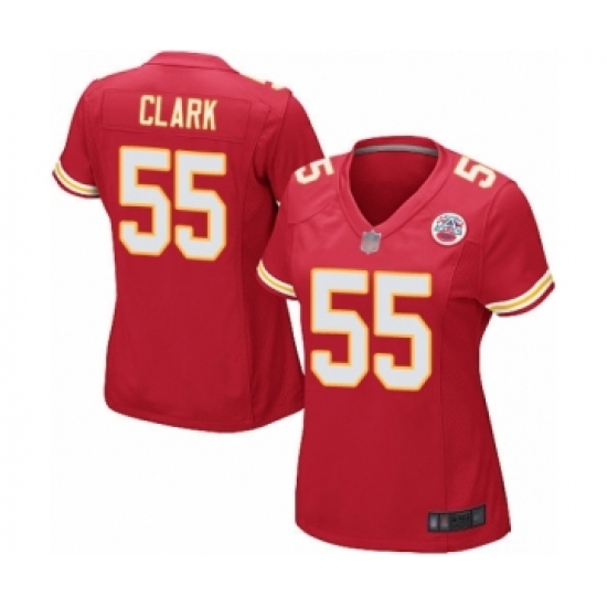 Women's Kansas City Chiefs #55 Frank Clark Game Red Team Color Football Jersey - Ujersey