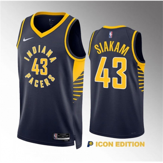 Men's Indiana Pacers #43 Pascal Siakam Navy Icon Edition Stitched Basketball Jersey - ujerseystore