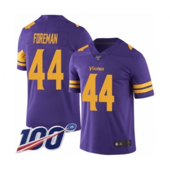 Men's Minnesota Vikings #44 Chuck Foreman Limited Purple Rush Vapor Untouchable 100th Season Football Jersey - Ujersey