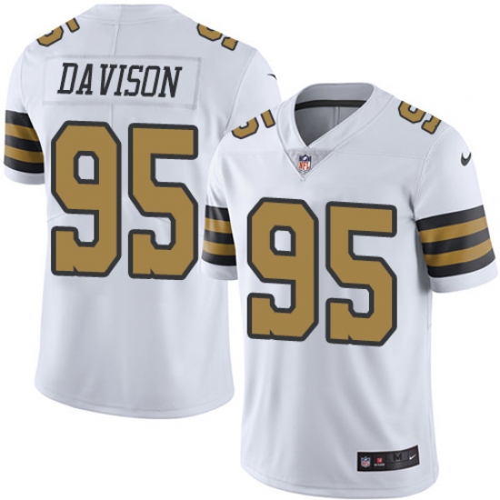 Youth Nike New Orleans Saints #95 Tyeler Davison Limited White Rush Vapor Untouchable NFL Jersey - Ujersey