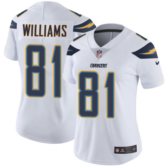 Women's Nike Los Angeles Chargers #81 Mike Williams White Vapor Untouchable Limited Player NFL Jersey - Ujersey