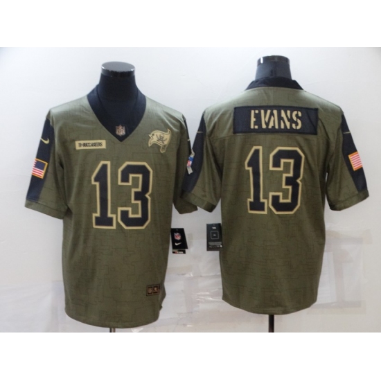 Men's Tampa Bay Buccaneers #13 Mike Evans Nike Olive 2021 Salute To Service Limited Player Jersey - Ujersey