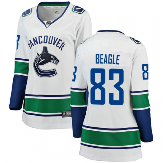 Women's Vancouver Canucks #83 Jay Beagle Fanatics Branded White Away Breakaway NHL Jersey - Ujersey