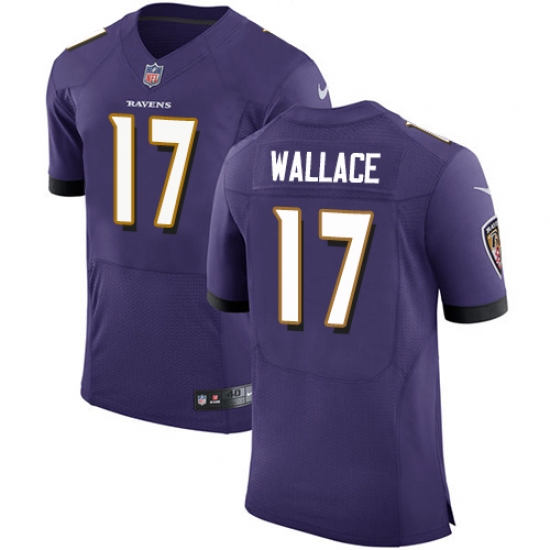 Men's Nike Baltimore Ravens #17 Mike Wallace Elite Purple Team Color NFL Jersey - Ujersey