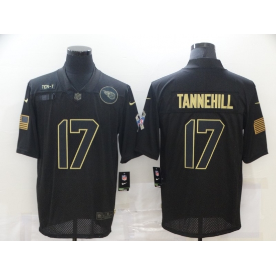 Men's Tennessee Titans #17 Ryan Tannehill Black Nike 2020 Salute To Service Limited Jersey - Ujersey