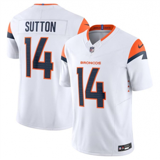 Men's Denver Broncos #14 Courtland Sutton White 2024 F.U.S.E. Vapor Limited Football Stitched Jersey - Ujersey