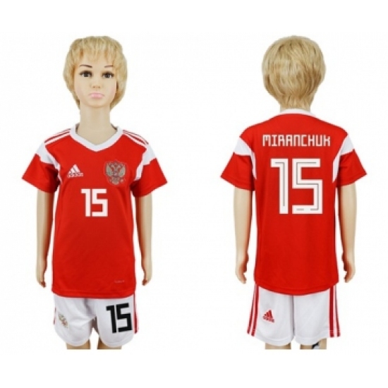 Russia #15 Miranchuk Home Kid Soccer Country Jersey