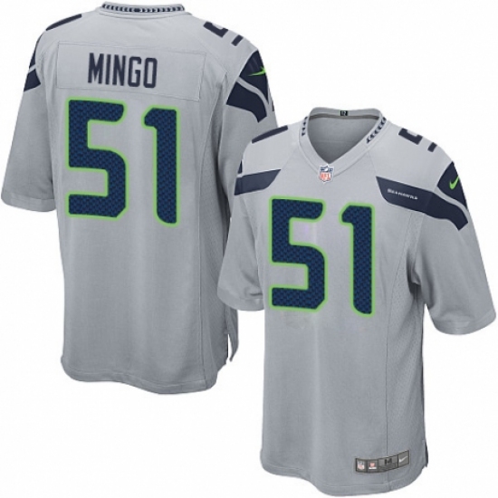 Men's Nike Seattle Seahawks #51 Barkevious Mingo Game Grey Alternate NFL Jersey - Ujersey