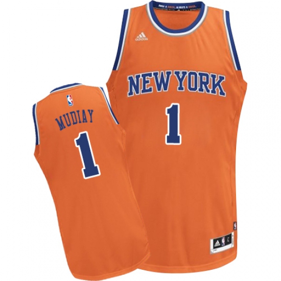 Youth Adidas New York Knicks #1 Emmanuel Mudiay Swingman Orange Alternate NBA Jersey - Ujersey
