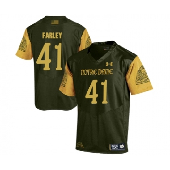 Notre Dame Fighting Irish 41 Matthias Farley Olive Green College Football Jersey - Ujersey